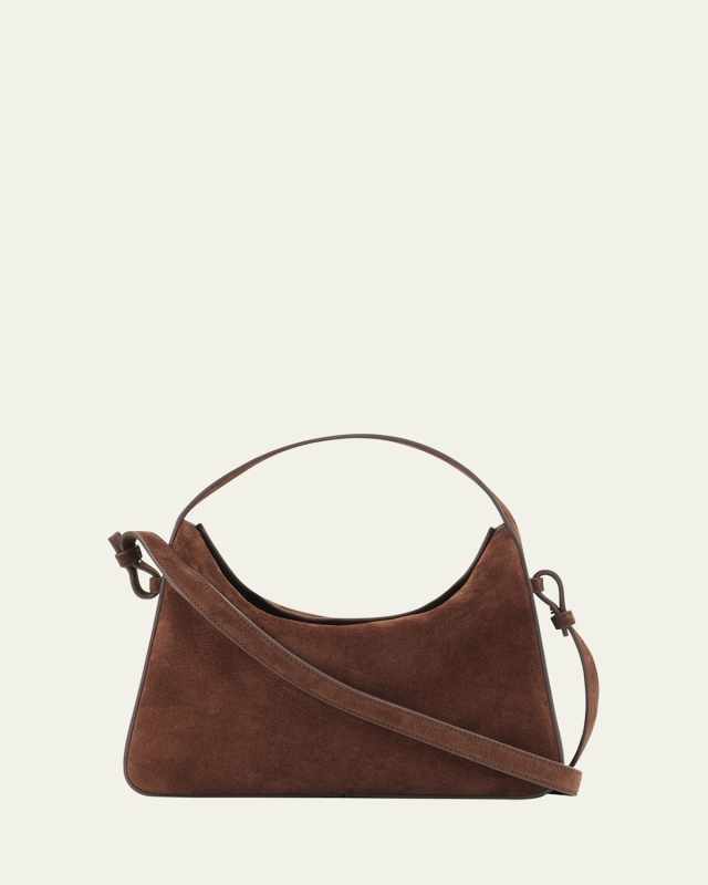 Soft Baguette Calfskin Suede Crossbody Bag